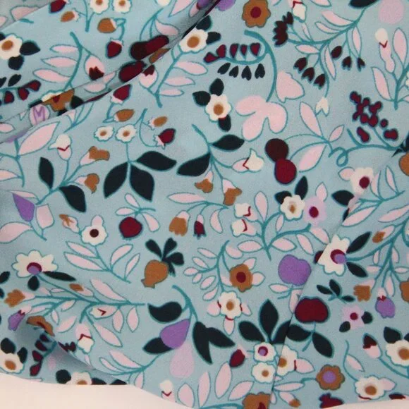 Talbots Floral Top New Women Short Sleeve Blouse V Neck Bow Shirt sz XL - Picture 10 of 11